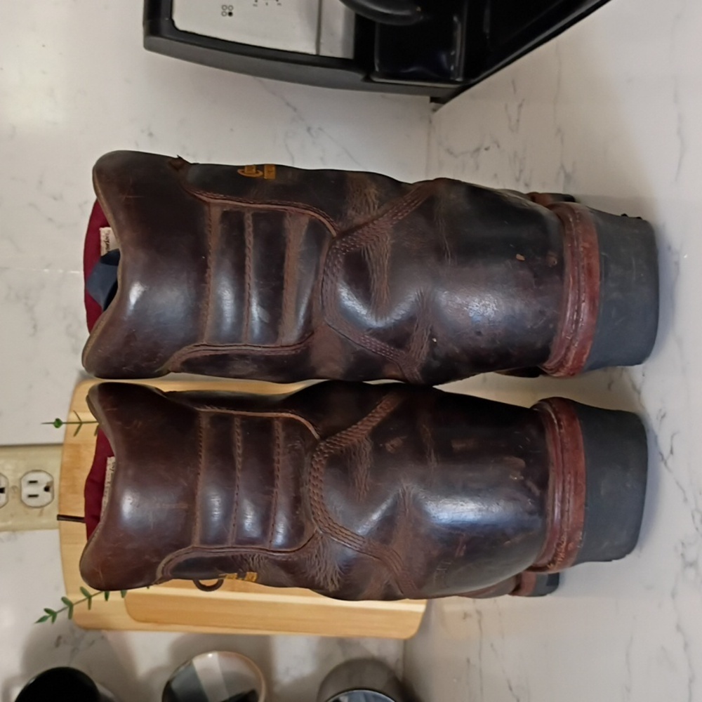 Chippewa Brown Leather Steel Toe Waterproof Work Boots - Picture 9 of 14